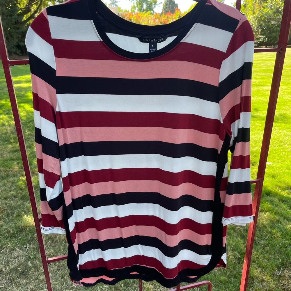 41 Hawthorne striped shirt.
